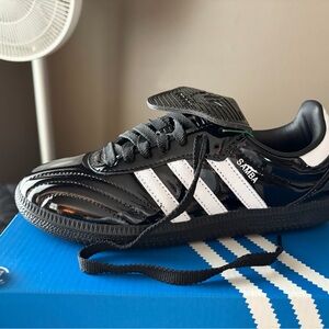 Adidas Samba Glossy Black and White Shoes